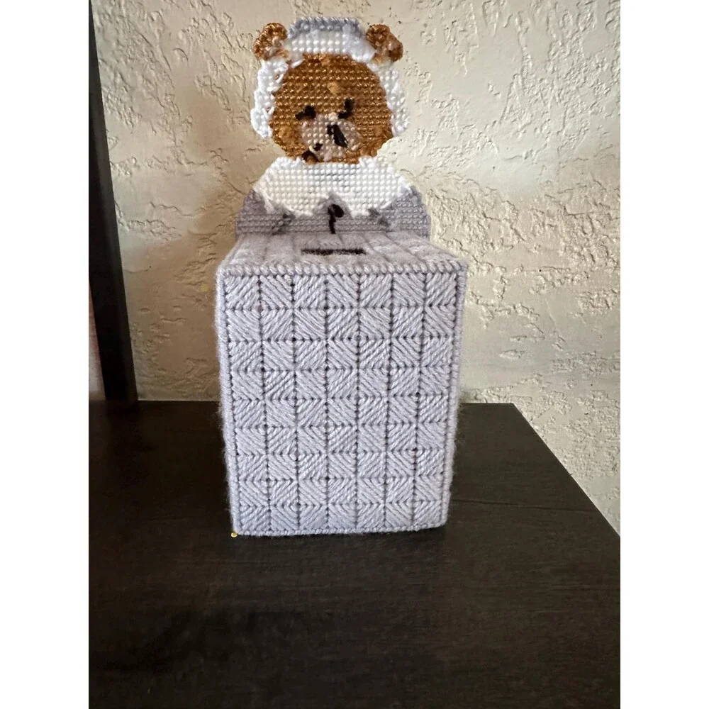 Thanksgiving Women Pilgrim Bear Boutique Tissue Box Cover